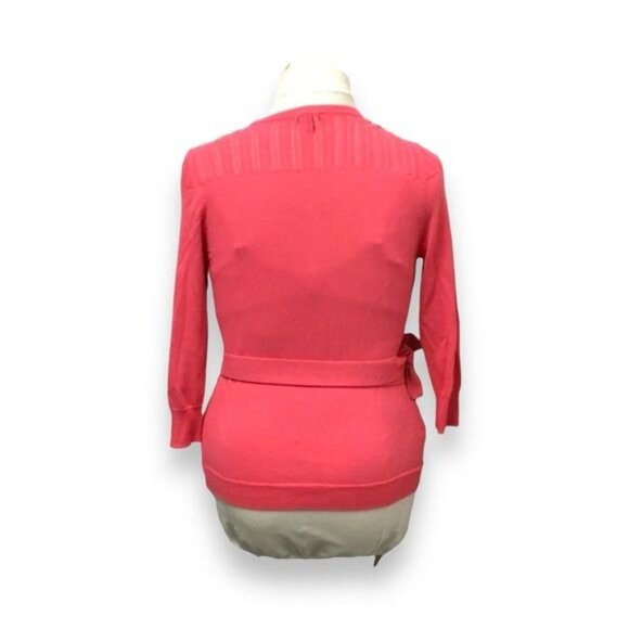 Ann Taylor Women’s 3/4 Sleeve Knit Wrap Front Blouse, Pink, size M - Picture 3 of 6